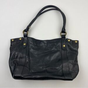 Frye Melissa Leather Black Goldtone Hardware Shoulder Bag Retail $398